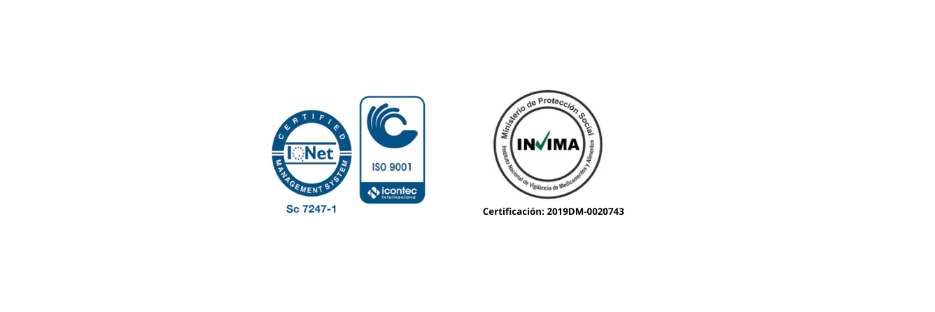 Certificaciones de ESPUMLANDIA SAS - ISO 9001, ISO 14001, ICONTEC, INVIMA y registros sanitarios